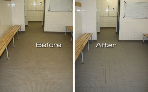 They could never get these clean - footballers changing rooms as good as new